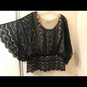 Black lace blouse in size XL